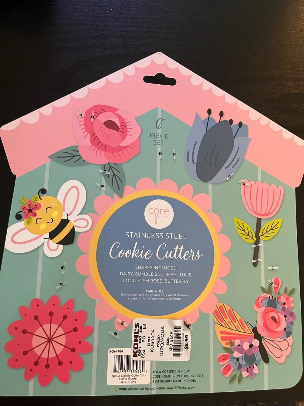 Spring Stainless Steel Cookie Cutters - 6 Piece Set